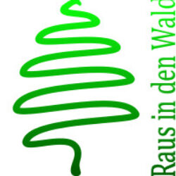 Ein stilisierter Baum, das Logo von Raus in den Wald
